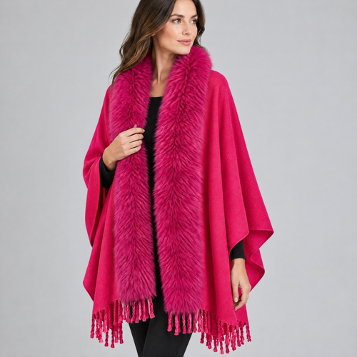 Stola met Faux Fur Kraag en Franjes, foto 11
