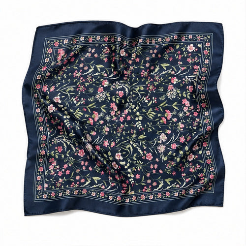 Vierkante Sjaal 70x70 Satijnlook – Bloemenprint