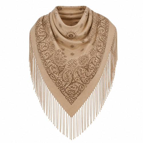 Vierkante Paisley Sjaal met Franjes - 105x105 cm