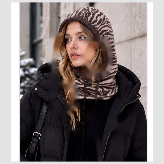 Zebra Gebreide Hood