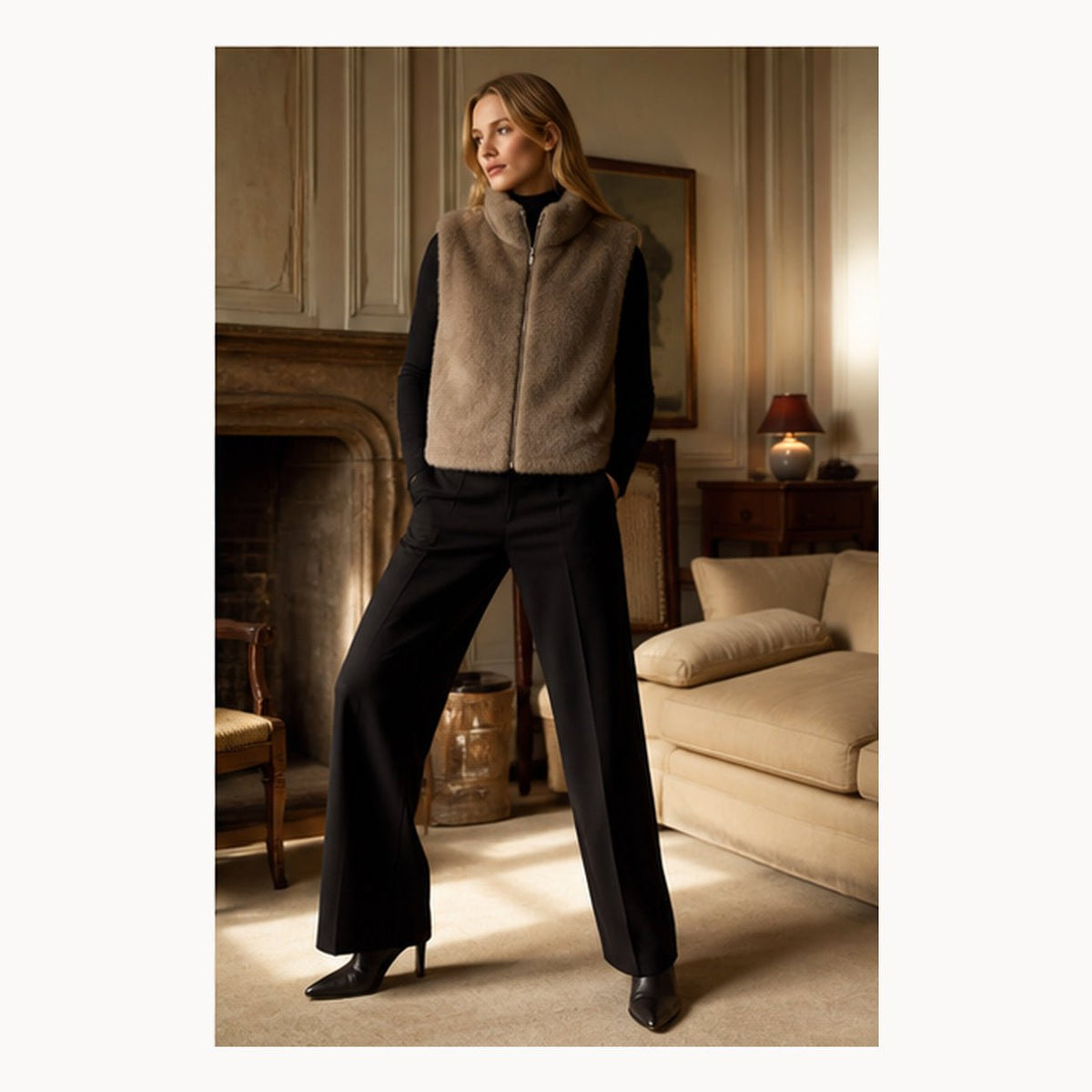 Faux Fur Bodywarmer – Model 41096