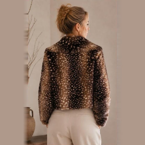 Faux Fur Hertenprint Jas