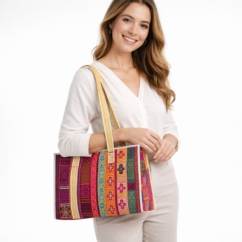 HS Shopper - 100% Katoen - praktisch voor dagelijks gebruik - 6 kleuren - MODEL_FRONT