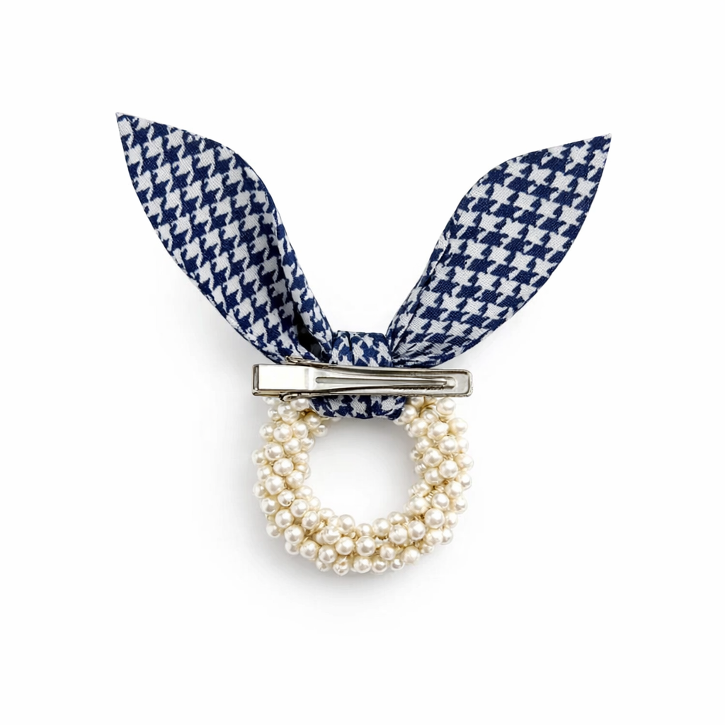 HS Elastiek - Parel en Stof - 3 kleuren - parel detail - BACK
