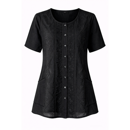 HS Zomerblouse - In 5+ Kleuren - Stevige stof - Zwart