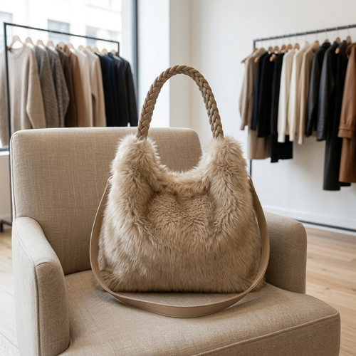 Faux Fur Shaggy Shopper – Model 9201