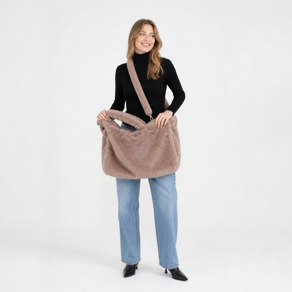Faux Fur Hand- en Schoudertas