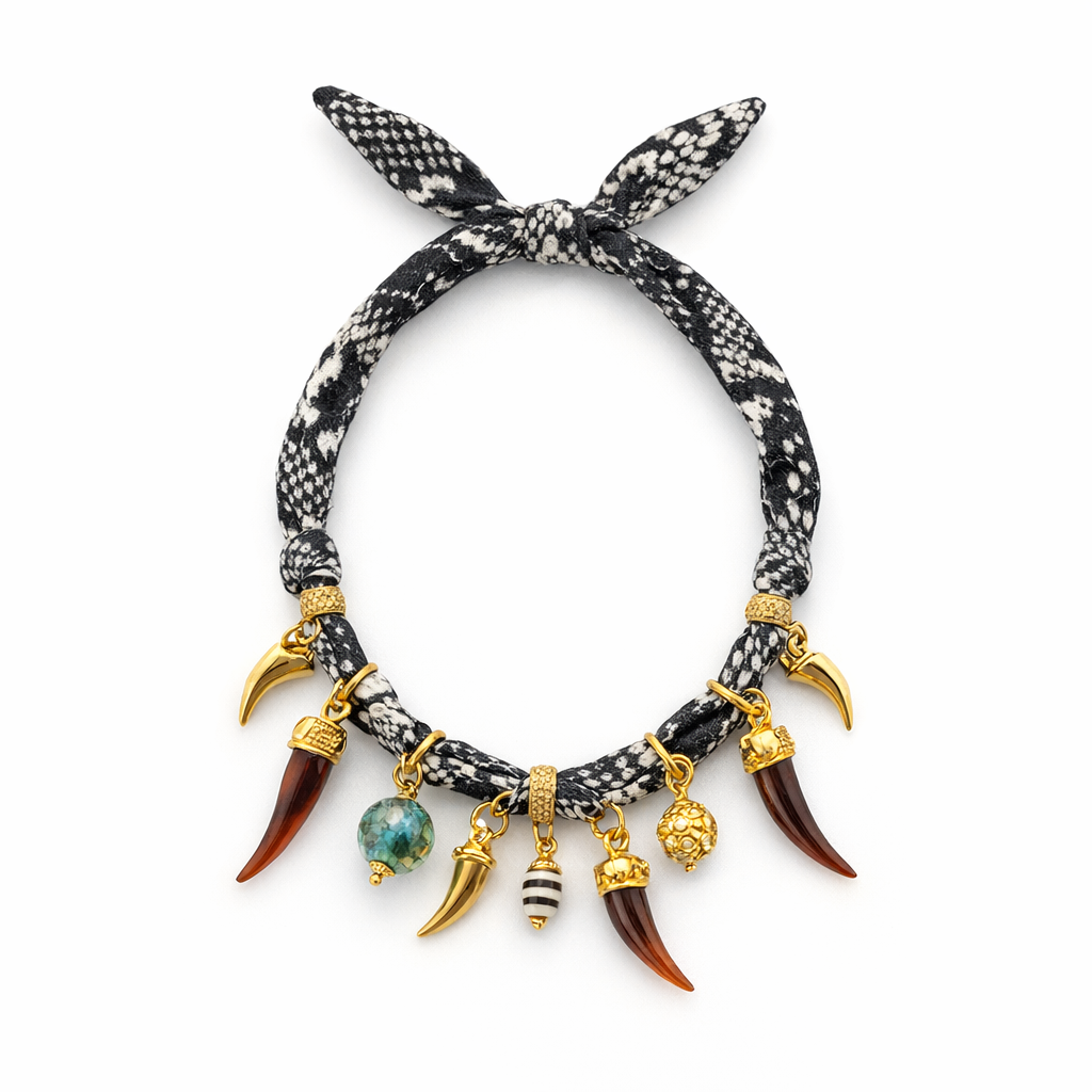 HS Ketting - Beads - Stof - statement detail - BACK