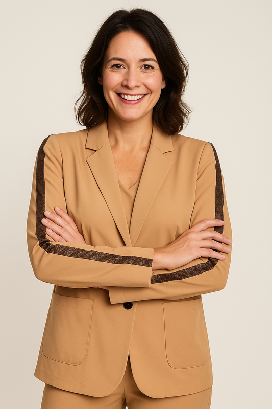 Dames blazer met Glitterband op Mouw