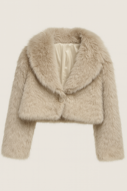 Faux Fur Dames Jas Creme