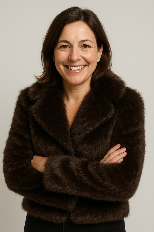 Faux Fur Dames Jas Bruin