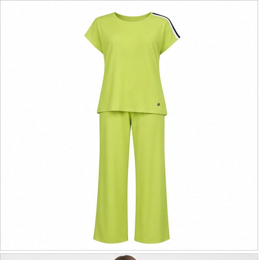 Angelle Milan Tweedelige Set Travelstof - Lime - vooraanzicht