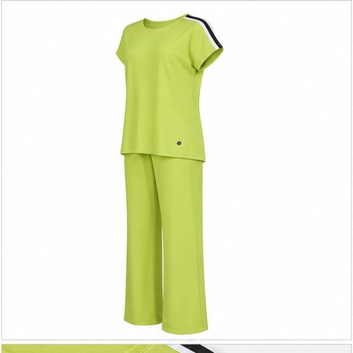 Angelle Milan Tweedelige Set Travelstof - Lime - zijaanzicht