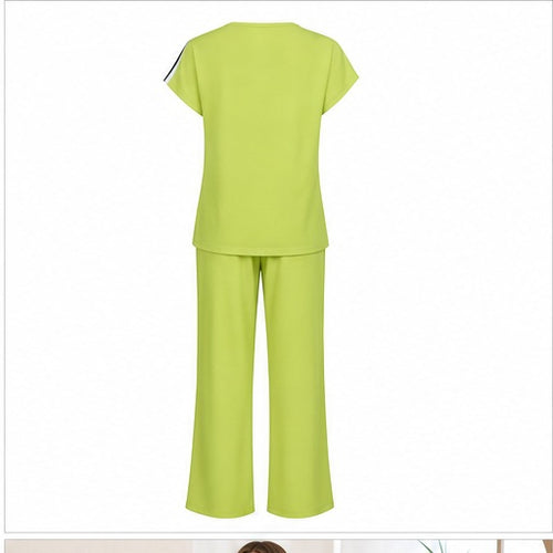 Angelle Milan Tweedelige Set Travelstof - Lime - achteraanzicht