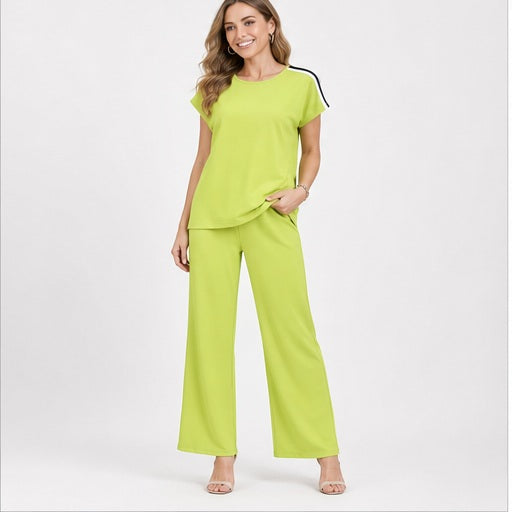 Angelle Milan Tweedelige Set Travelstof - Lime - gedragen op model
