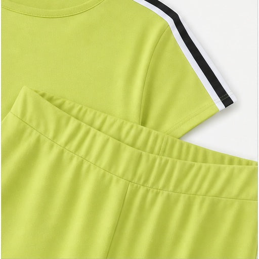 Angelle Milan Tweedelige Set Travelstof - Lime - detail van materiaal en afwerking