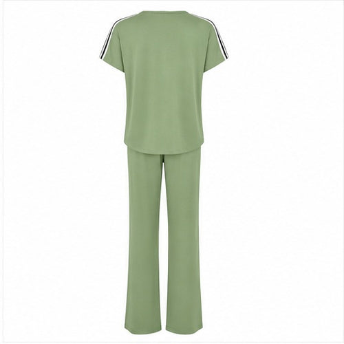 Angelle Milan Tweedelige Set Travelstof - Sage Groen - achteraanzicht