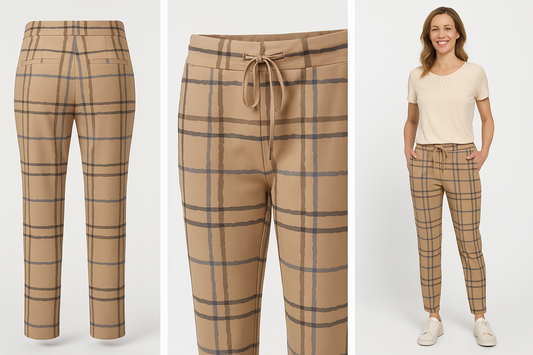 Geruite Broek Beige