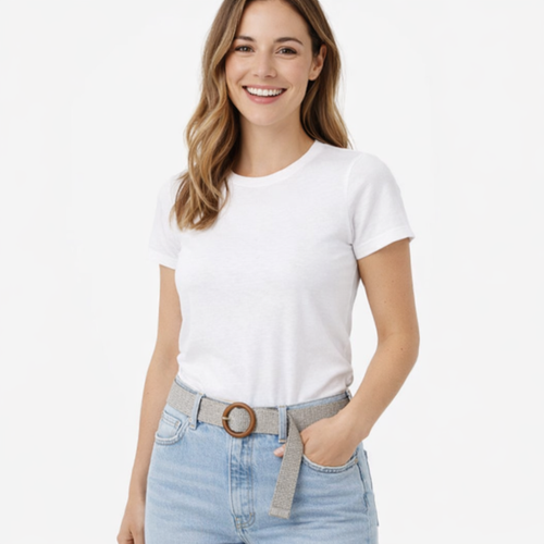 HS Riem - Effen met Houten Gesp - verstelbare pasvorm - 11 kleuren - MODEL_FRONT