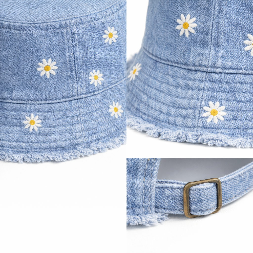 HS Buckethat - Margrietjes - zomerse accessoire - 5 kleuren - DETAIL