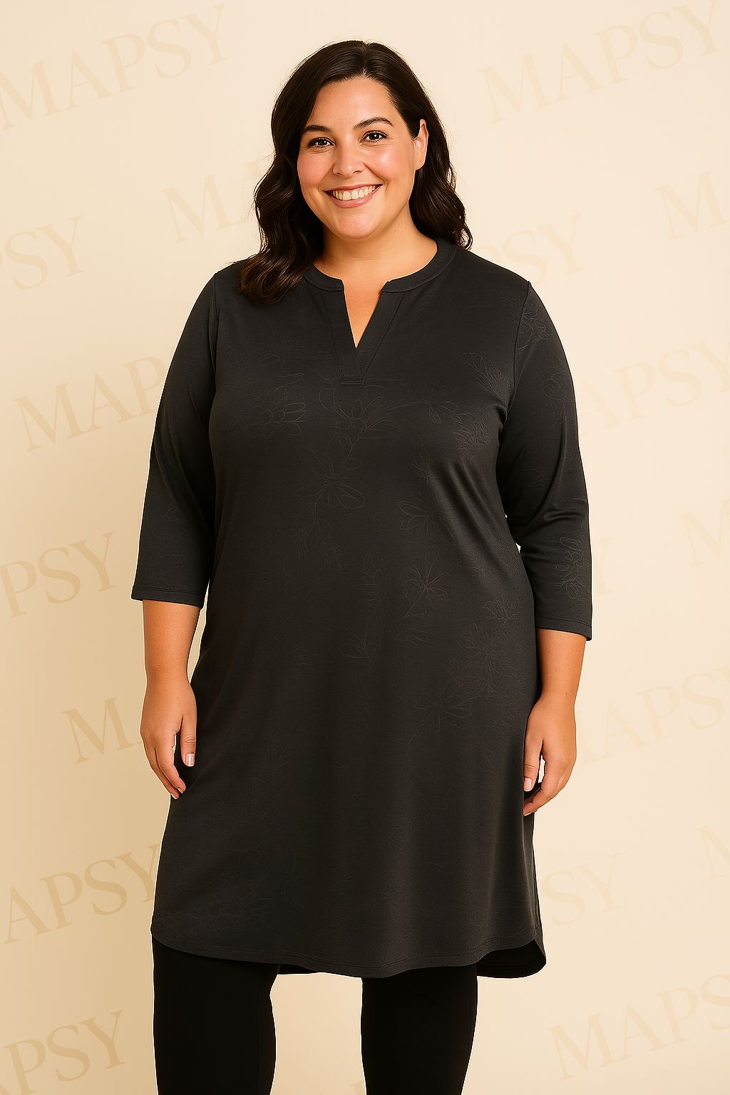 Angelle Milan Plus Size Jurk - Soepelvallende Travelstof - Strijkvrij & Machinewasbaar - In 4 Grote Maten! - Mapsy B.V
