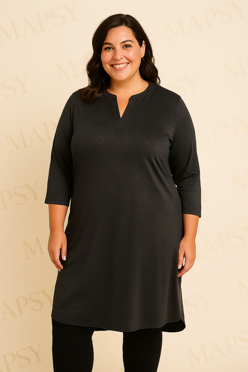 Angelle Milan Plus Size Jurk - Soepelvallende Travelstof - Strijkvrij & Machinewasbaar - In 4 Grote Maten! - Mapsy B.V