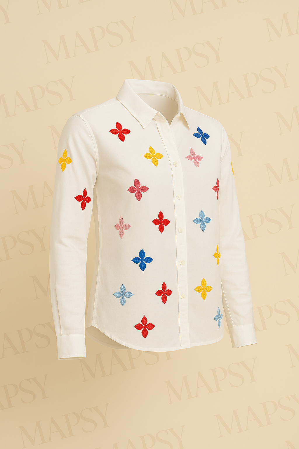 Suzzy & Milly Vrolijke Blouse – Witte Blouse met Kleurrijke Geborduurde Bloemen (S/M/L) - Mapsy B.V