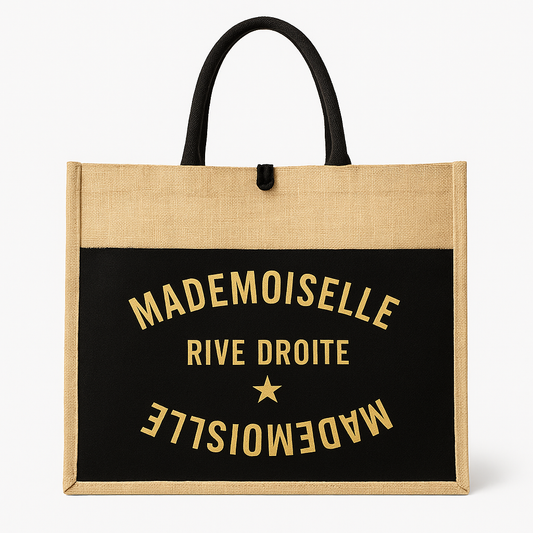 Jute Shopper “Mademoiselle Rive Droite” – Parijse Chic in een Tas - Mapsy B.V