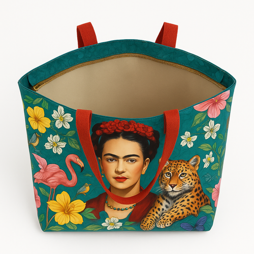 Frida Jungle Shopper – Statement Tas met Tijgerkracht & Bloemenmagie - Mapsy B.V