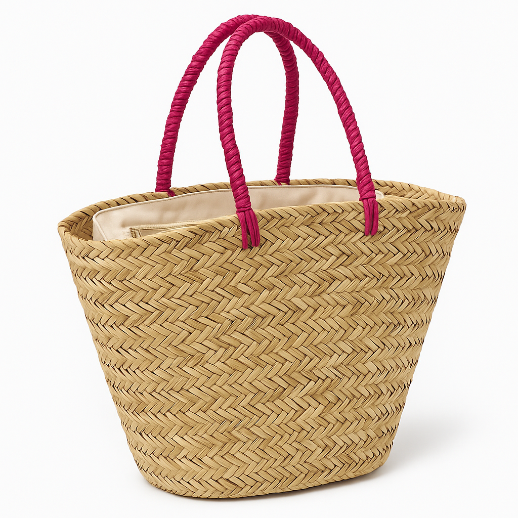 Boho Glamour Rieten Tas – XL Ibiza Shopper met Pailletten & Pompons (54x30x18 cm) - Mapsy B.V