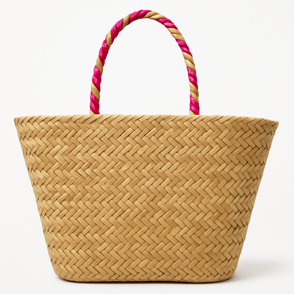 Rieten Ibiza Shopper met Gekleurde Bloemen – Fiesta Floral - Mapsy B.V
