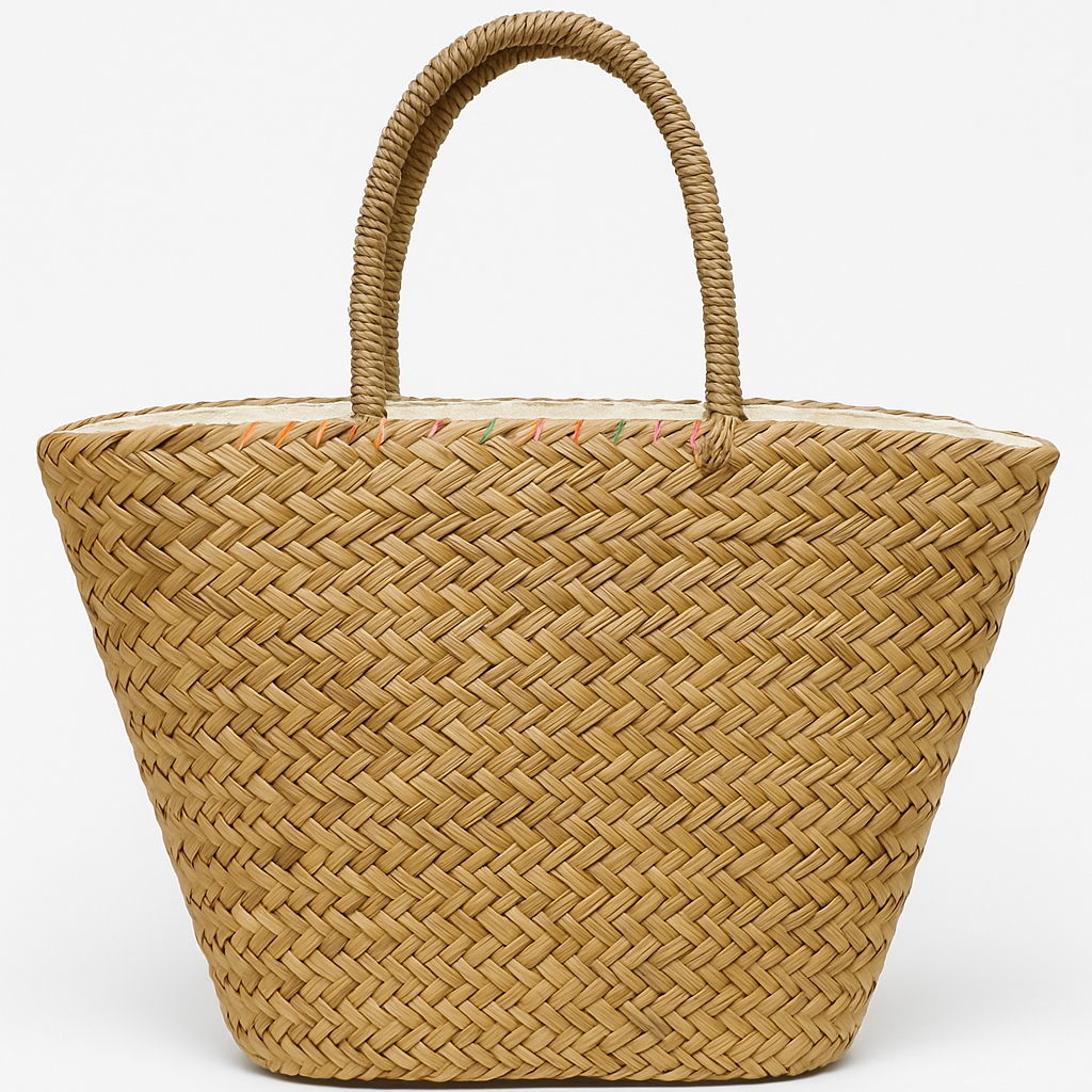 Butterfly Breeze Rieten Tas – Handgemaakte Strandtas met Vlinderborduursel | MAPSY - Mapsy B.V
