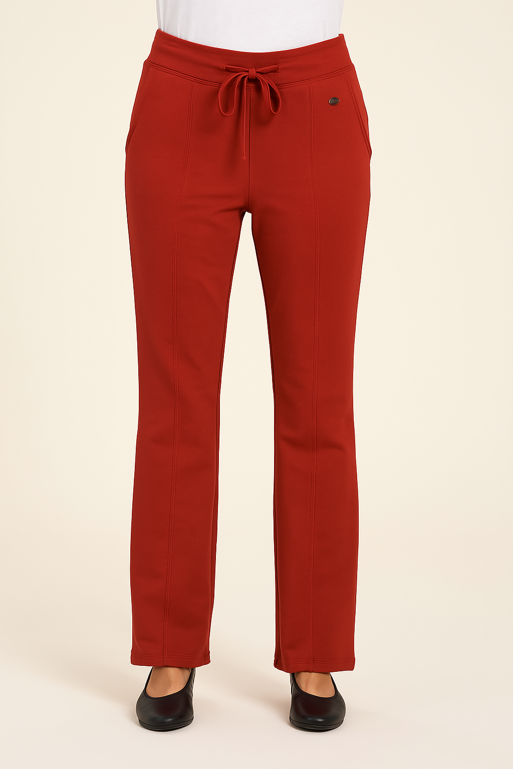 Angelle Milan – travelstof broek voor dames – Rode Broek taps aflopend – Ademend – Kreukherstellend – Duurzame Broek - Mapsy B.V