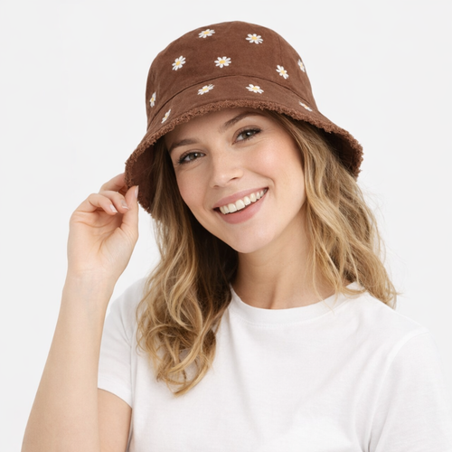 HS Buckethat - Margrietjes - zomerse accessoire - 5 kleuren - MODEL_FRONT