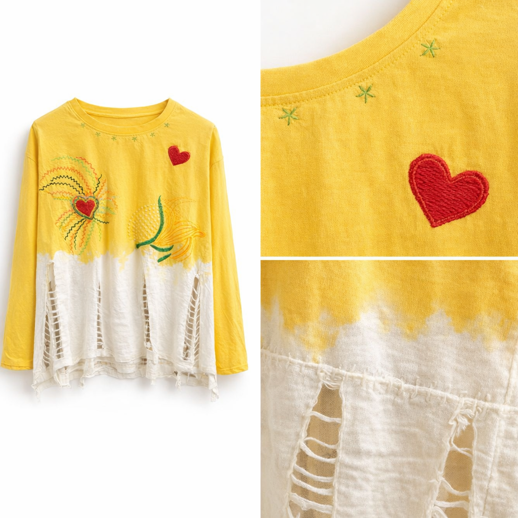 HS T-Shirt - 100% Katoen - Long Sleeve - comfortabele pasvorm - 4 kleuren - DETAIL