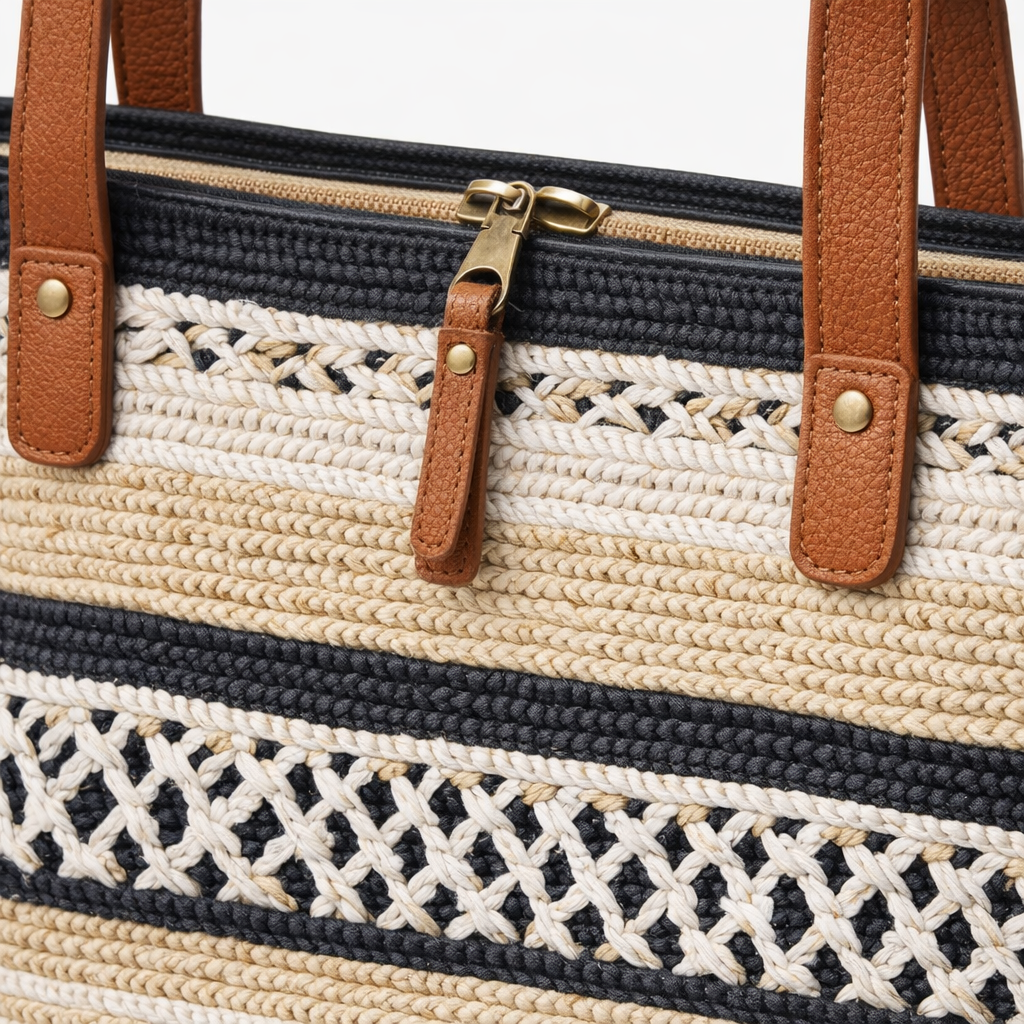 HS Strandsetje - Hoed + Tas - praktisch voor dagelijks gebruik - 5 kleuren - DETAIL