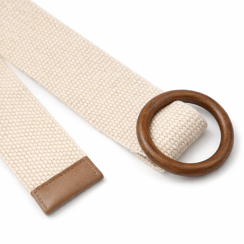 HS Riem - Effen met Houten Gesp - verstelbare pasvorm - 11 kleuren - DETAIL