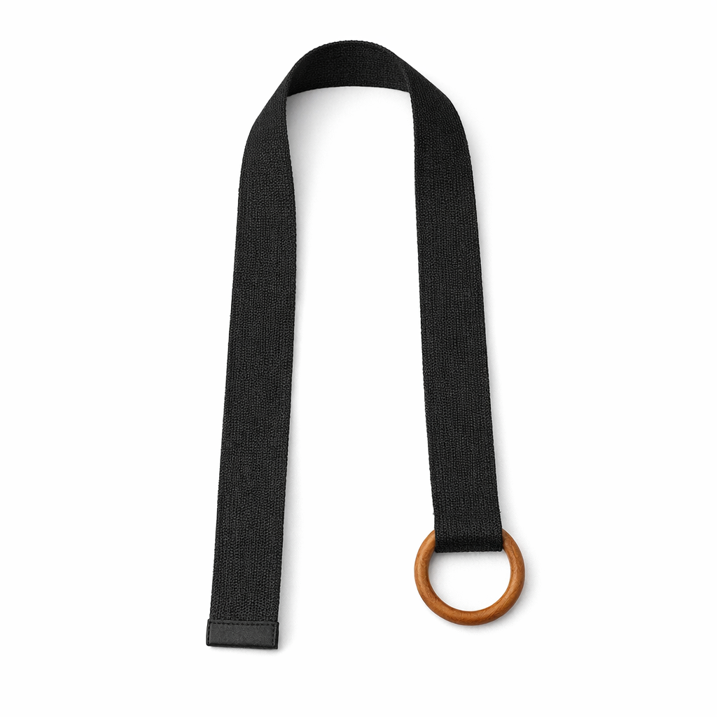 HS Riem - Effen met Houten Gesp - verstelbare pasvorm - 11 kleuren - BACK