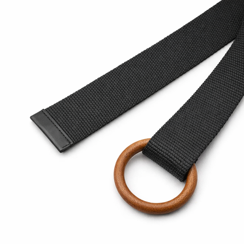 HS Riem - Effen met Houten Gesp - verstelbare pasvorm - 11 kleuren - DETAIL