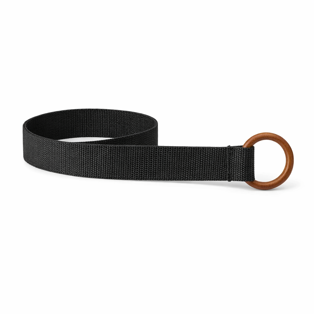 HS Riem - Effen met Houten Gesp - verstelbare pasvorm - 11 kleuren - SIDE