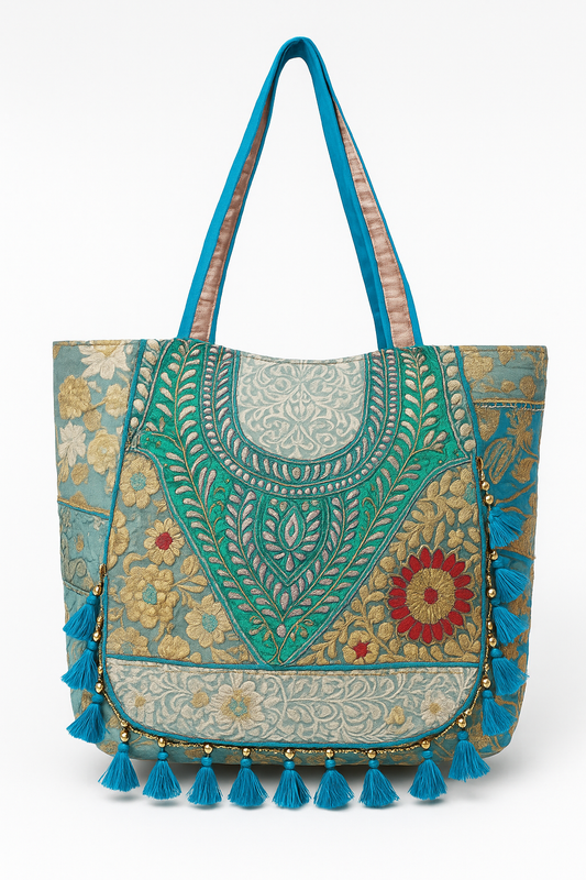 Boho Indian Shopper Blauw