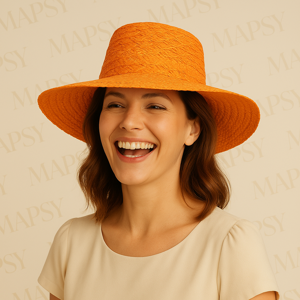 Mapsy - Strohoed - Oranje Zomer Chic - One Size - Mapsy B.V