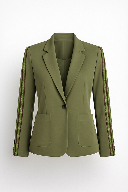 Dames blazer met Glitterband op Mouw