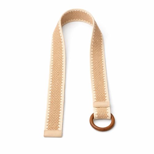 HS Riem - Kartelprint met Houten Gesp - verstelbare pasvorm - 3 kleuren - BACK