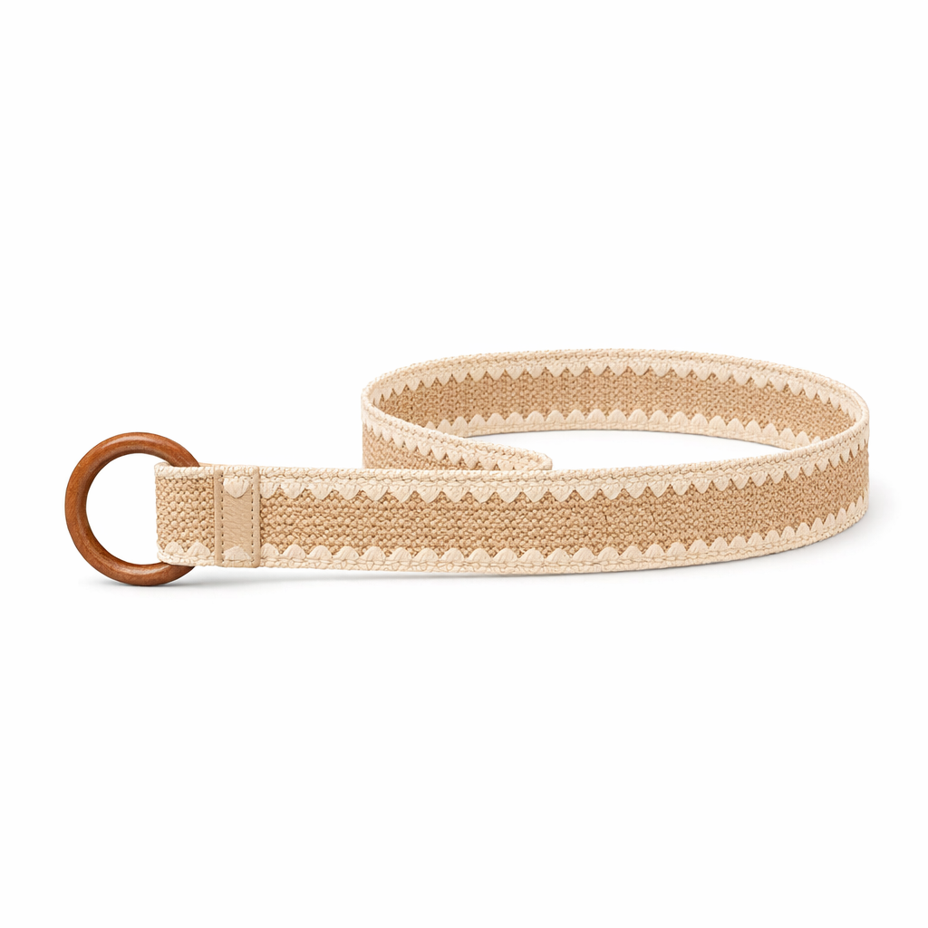HS Riem - Kartelprint met Houten Gesp - verstelbare pasvorm - 3 kleuren - SIDE