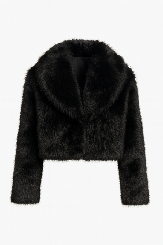 Faux Fur Dames Jas Zwart