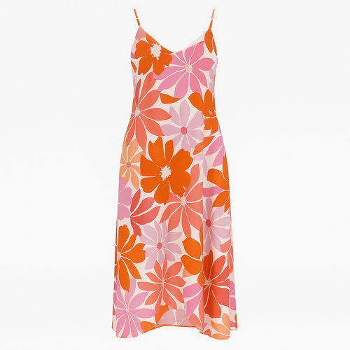 Angelle Milan Maxi Zomerjurk – Travelstof – Spaghetti Bandjes – V-Ruffle Onderzijde – Bloemenprint – S t/m XXL - Mapsy B.V