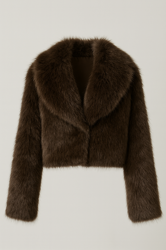 Faux Fur Dames Jas Bruin