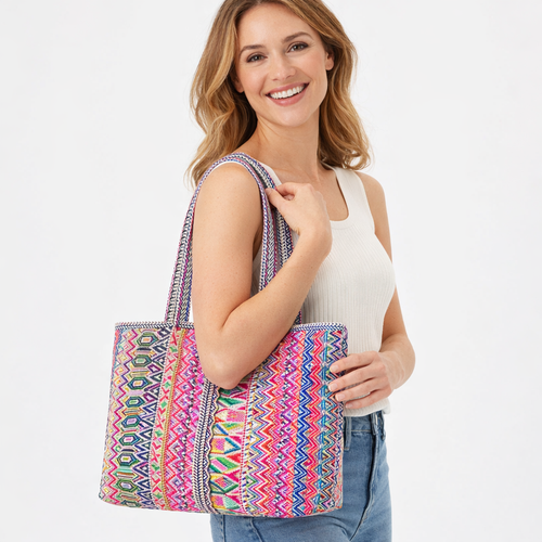 HS Shopper - 100% Katoen - praktisch voor dagelijks gebruik - 6 kleuren - MODEL_FRONT