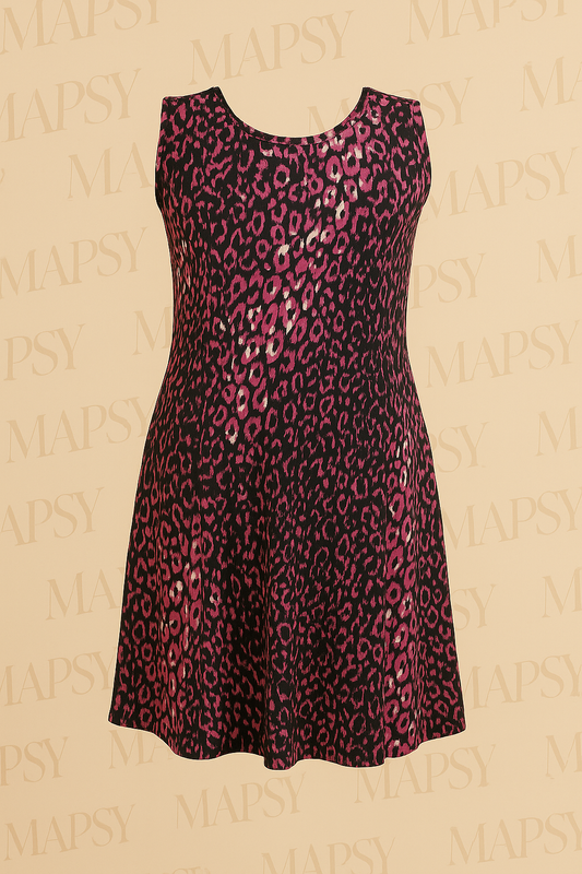 Debbie Morgan Zomerjurk – Mouwloze Panterprint Jurk in Zachte Stof (M t/m XXL) - Mapsy B.V